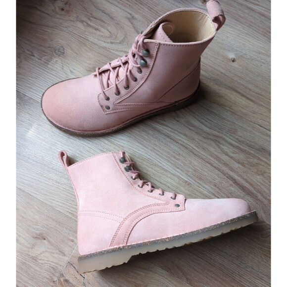 Birkenstock Bryson Combat Pink Suede Boots EU 41 Women 10-10.5 - Picture 2 of 12
